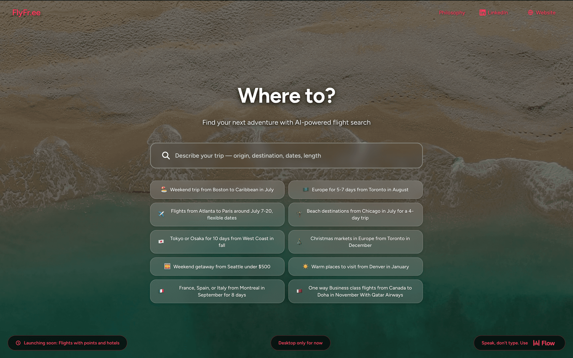FlyFr.ee home page